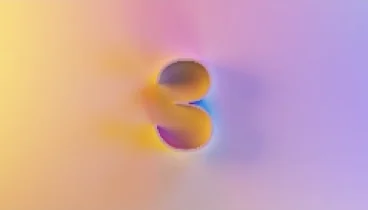 A glossy number 3 on a soft pastel gradient